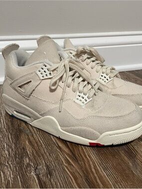 Nike Jordan Retro 4 Blank Canvas Sail Dq49900-001 men’s 9.5 women’s 11 cream